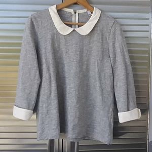 J Crew grey to Peter pan collar